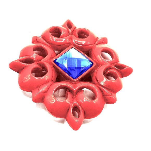 1970s YSL Rive Gauche Paris Resin Brooch – XL Vintage Couture Designer Pin — EUC - Picture 1 of 14